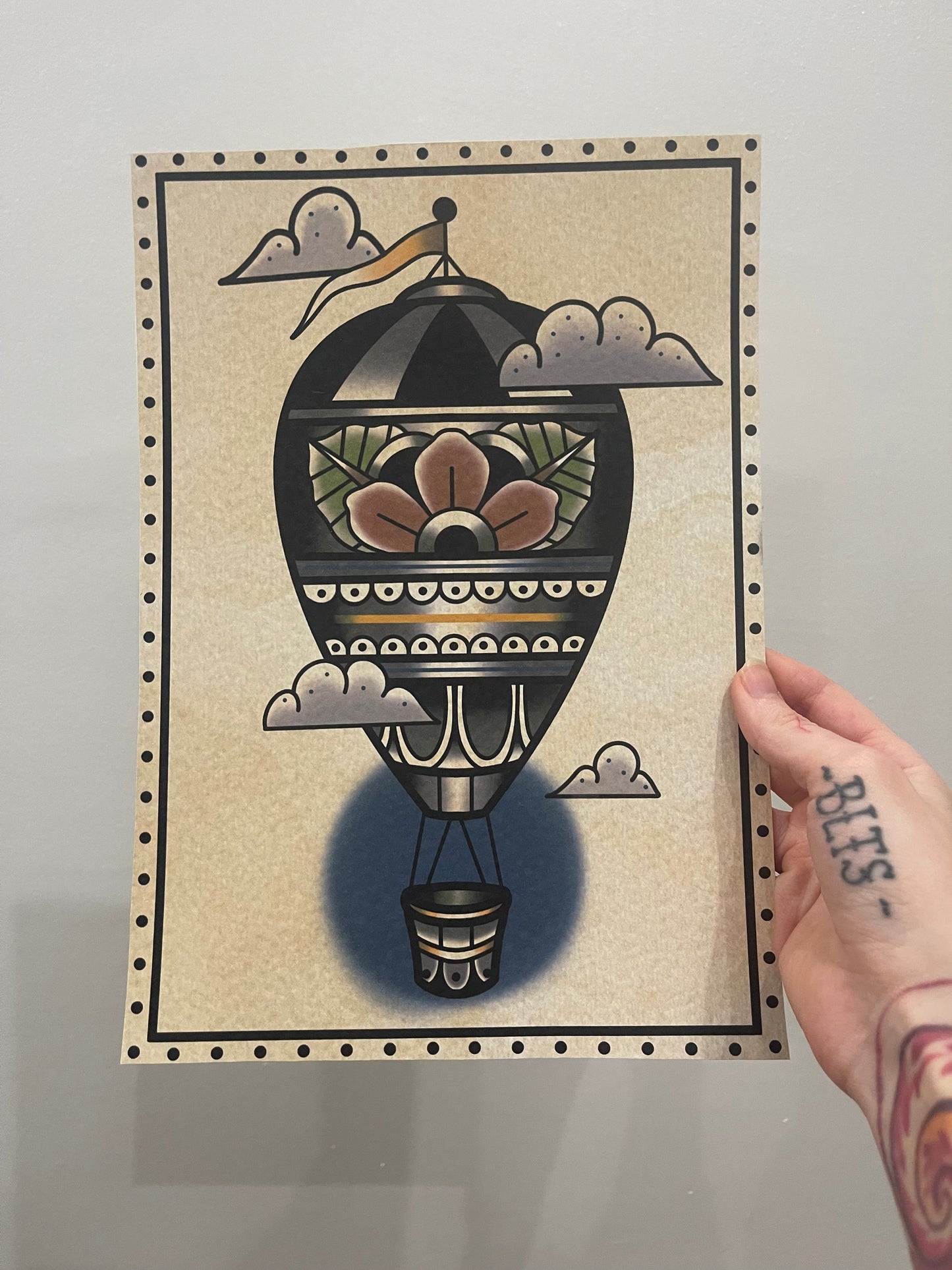 Hot air balloon - A4 art print