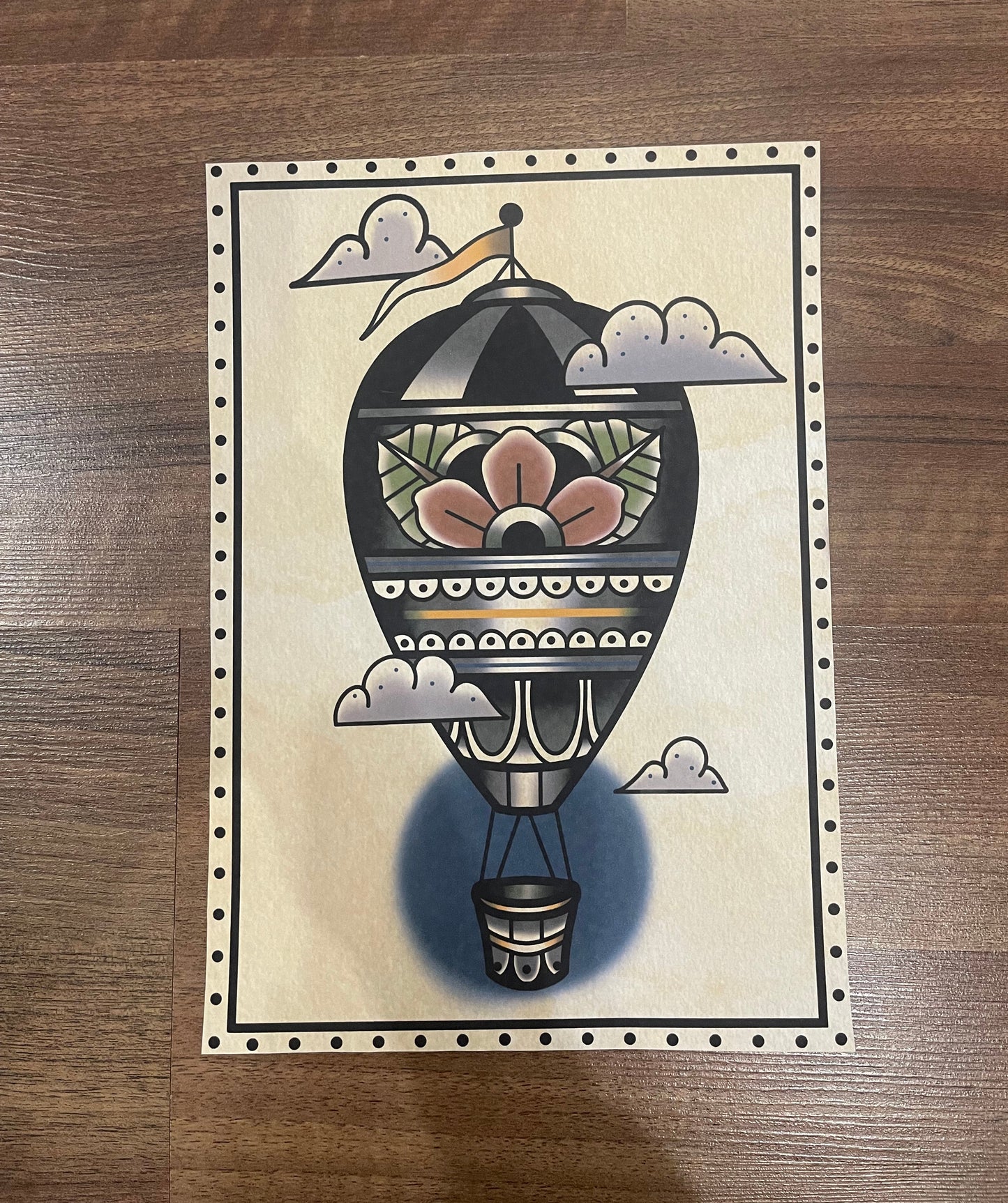 Hot air balloon - A4 art print