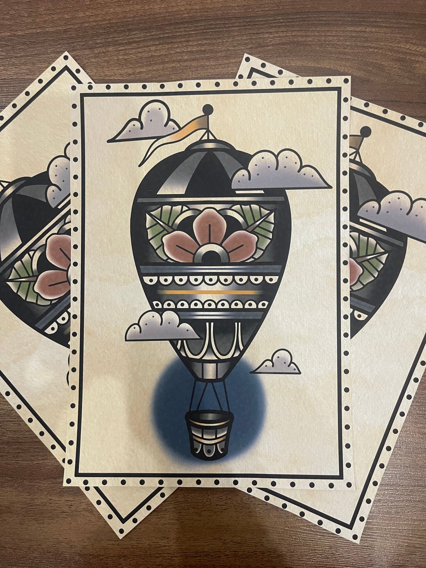 Hot air balloon - A4 art print